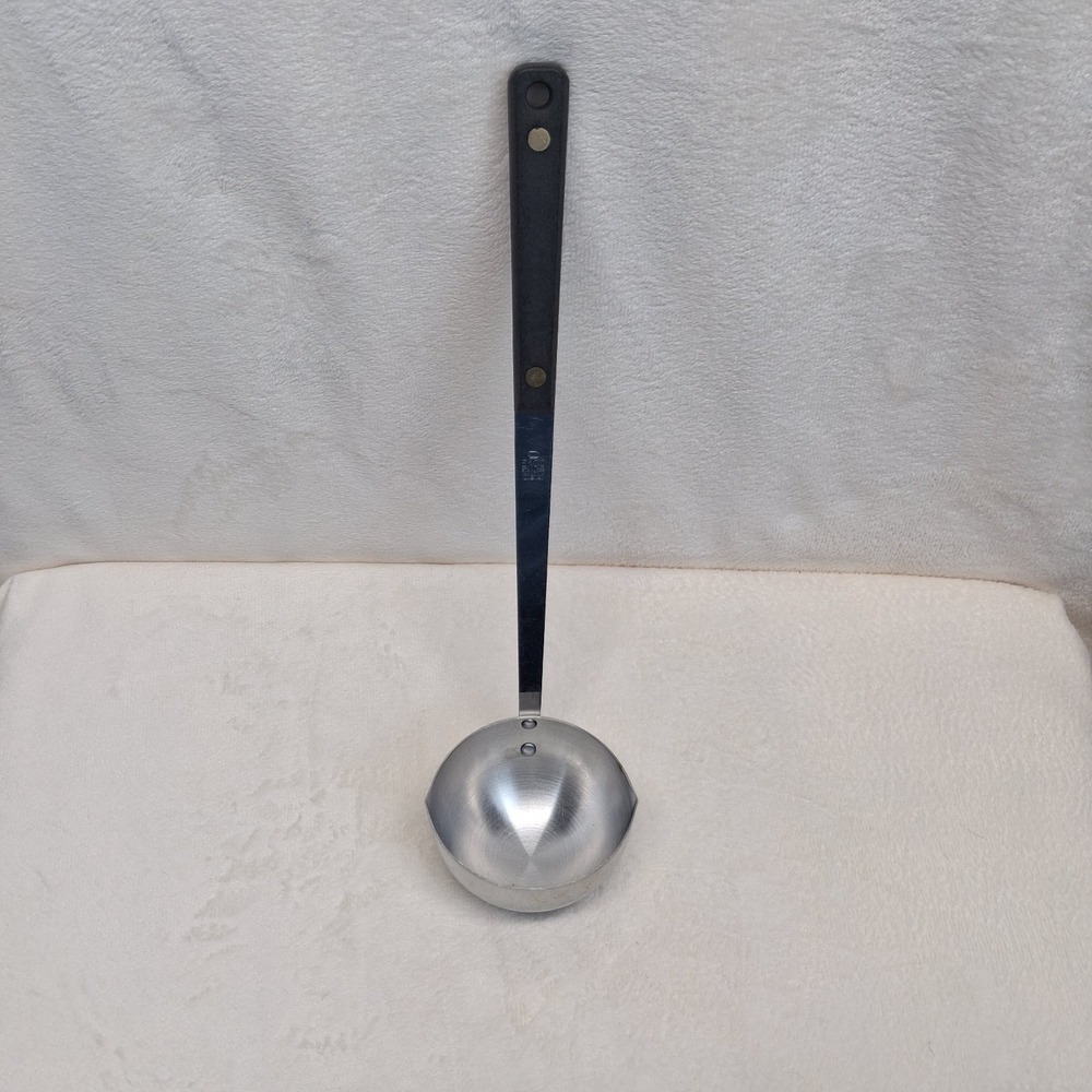 Vintage Ekco Stainless Vanadium Ladle with Black Handle Made in USA